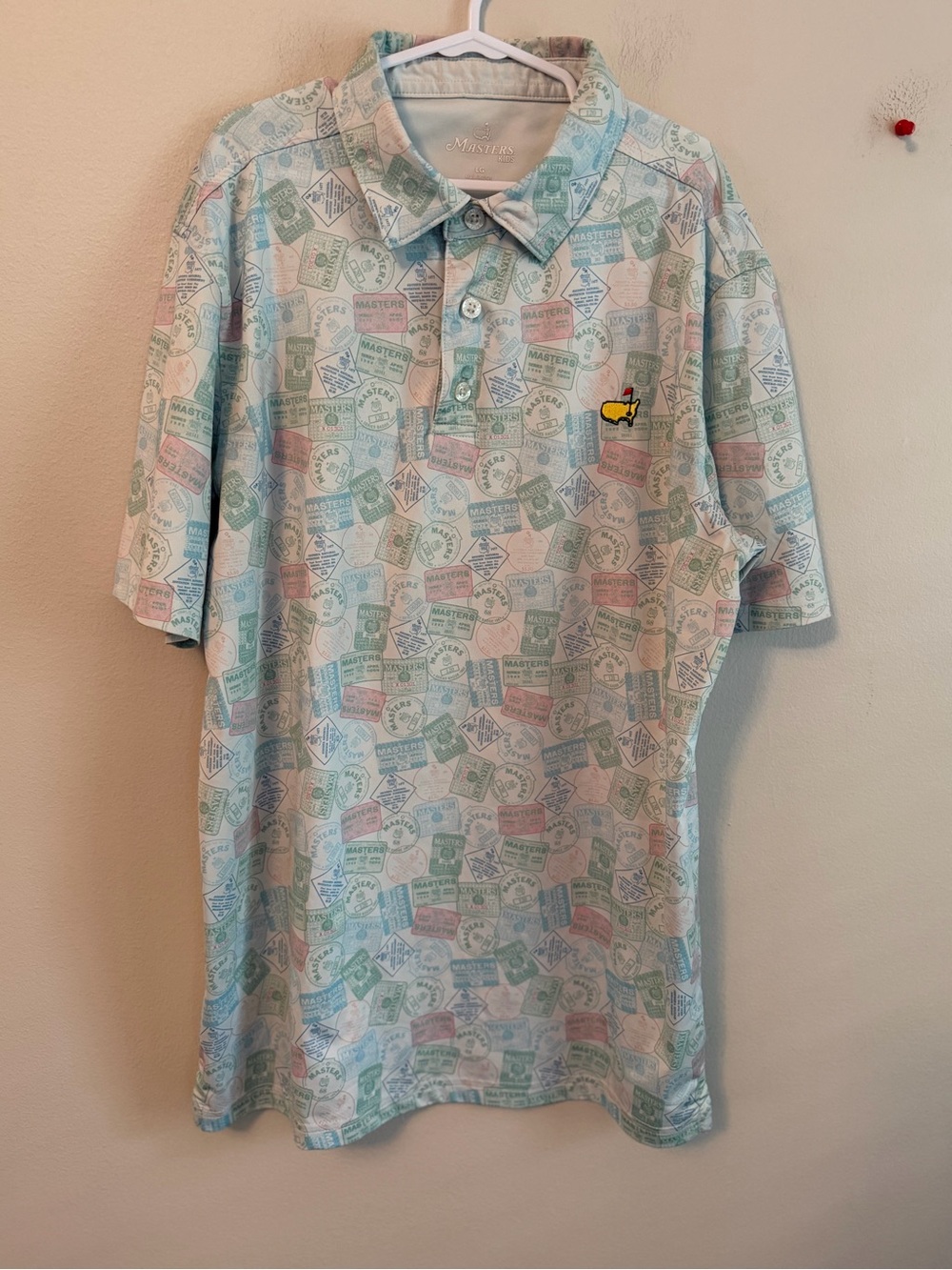 Masters Embroidered Logo Pastel Print Polo Shirt